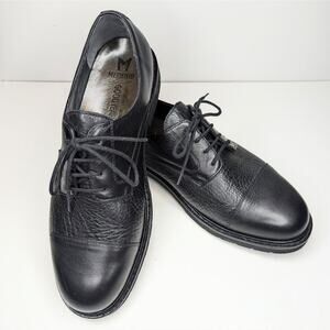 Mephisto Melchior black leather pebble grain cap toe lace up comfort size 10.5